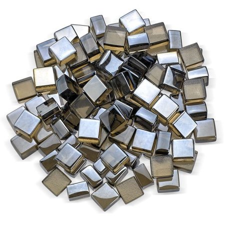 AMERICAN FIRE GLASS 1/2 in Bronze Luster Cubes, 10 Lb Bag AFF-BRZLST12-2-10